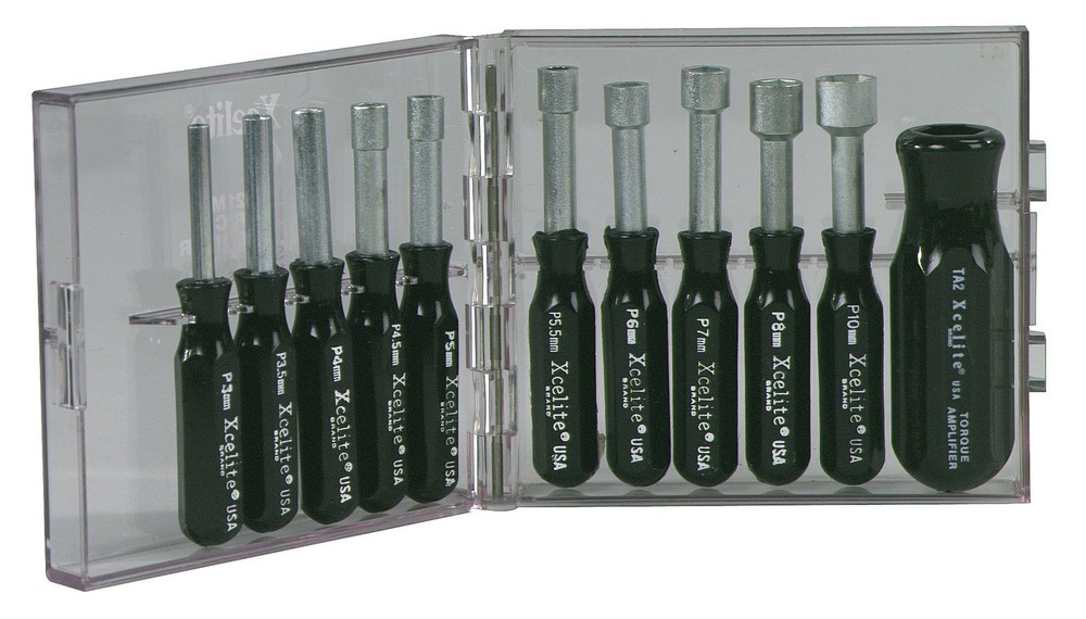 Xcelite PS121MM 11 Piece Compact Convertible Nutdriver Set with Clear Plastic...