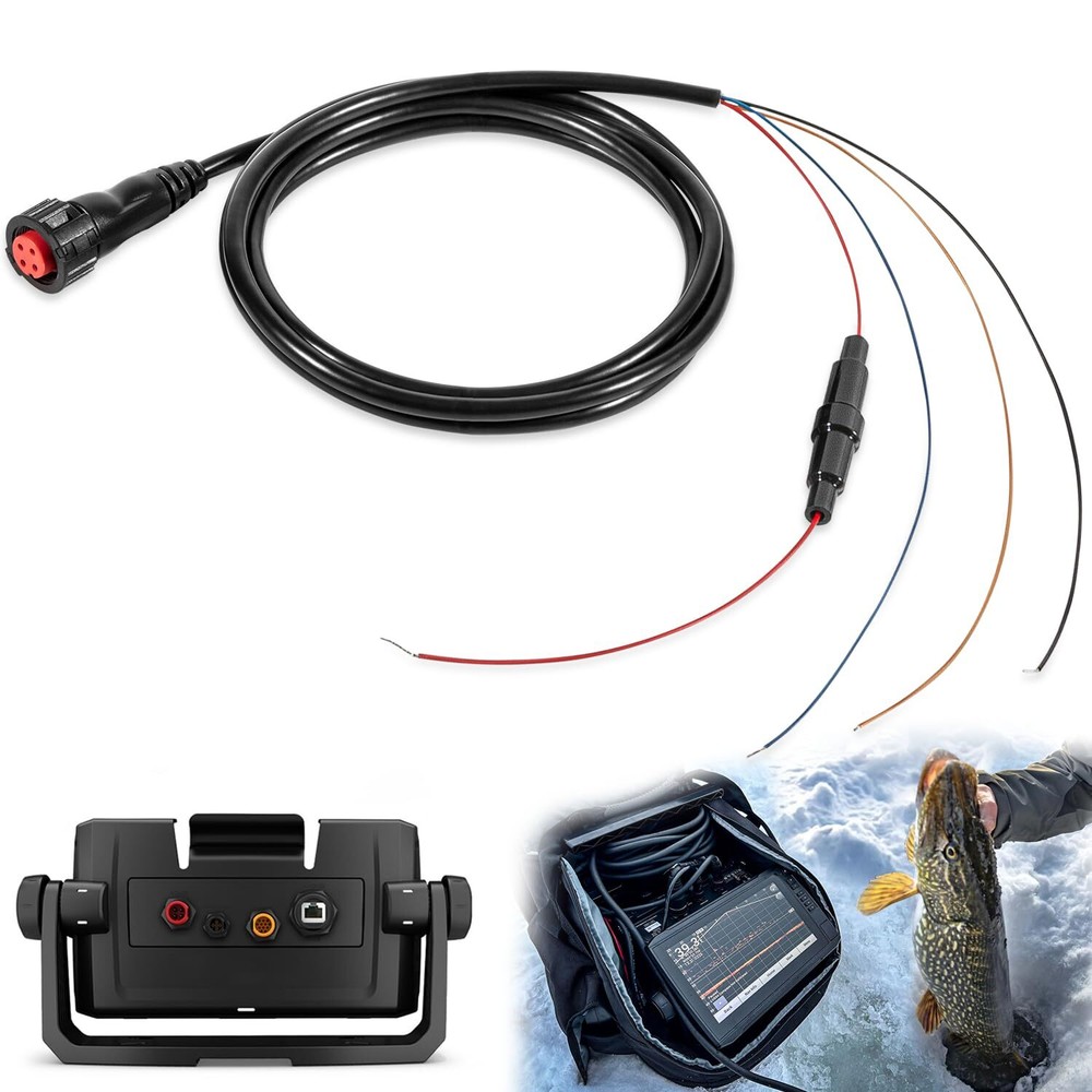For Garmin Transducers echoMAP 010-12445-00 Power/Data Cable Threaded 4-Pin