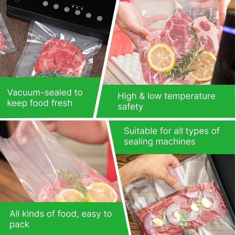 8"x50' Food Saver Vacuum Sealer Bags Rolls 4Mil Embossed FoodSaver Storage Bags