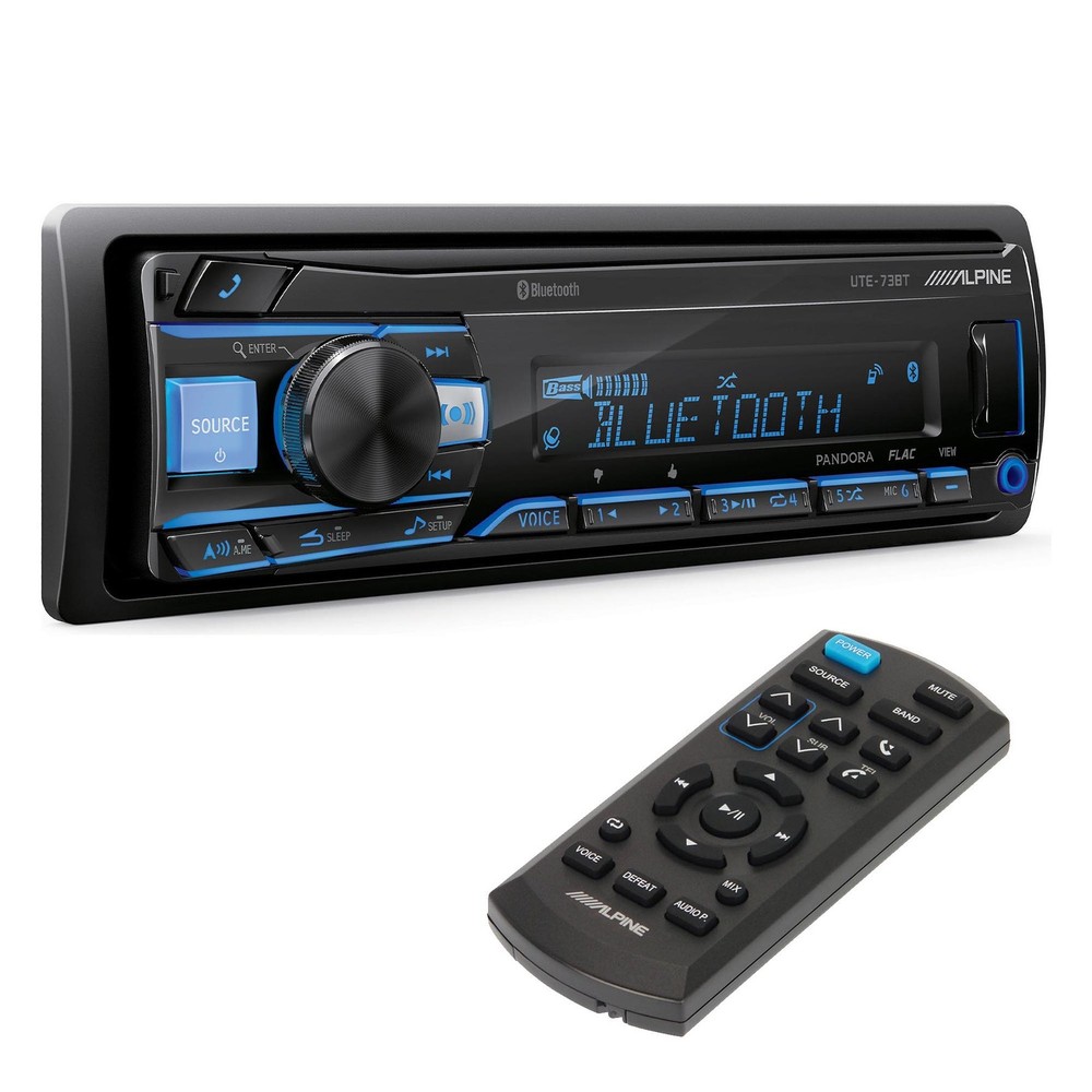 Alpine UTE-73BT Receiver & RUE-4360 Remote Bundle - Bluetooth Multimedia
