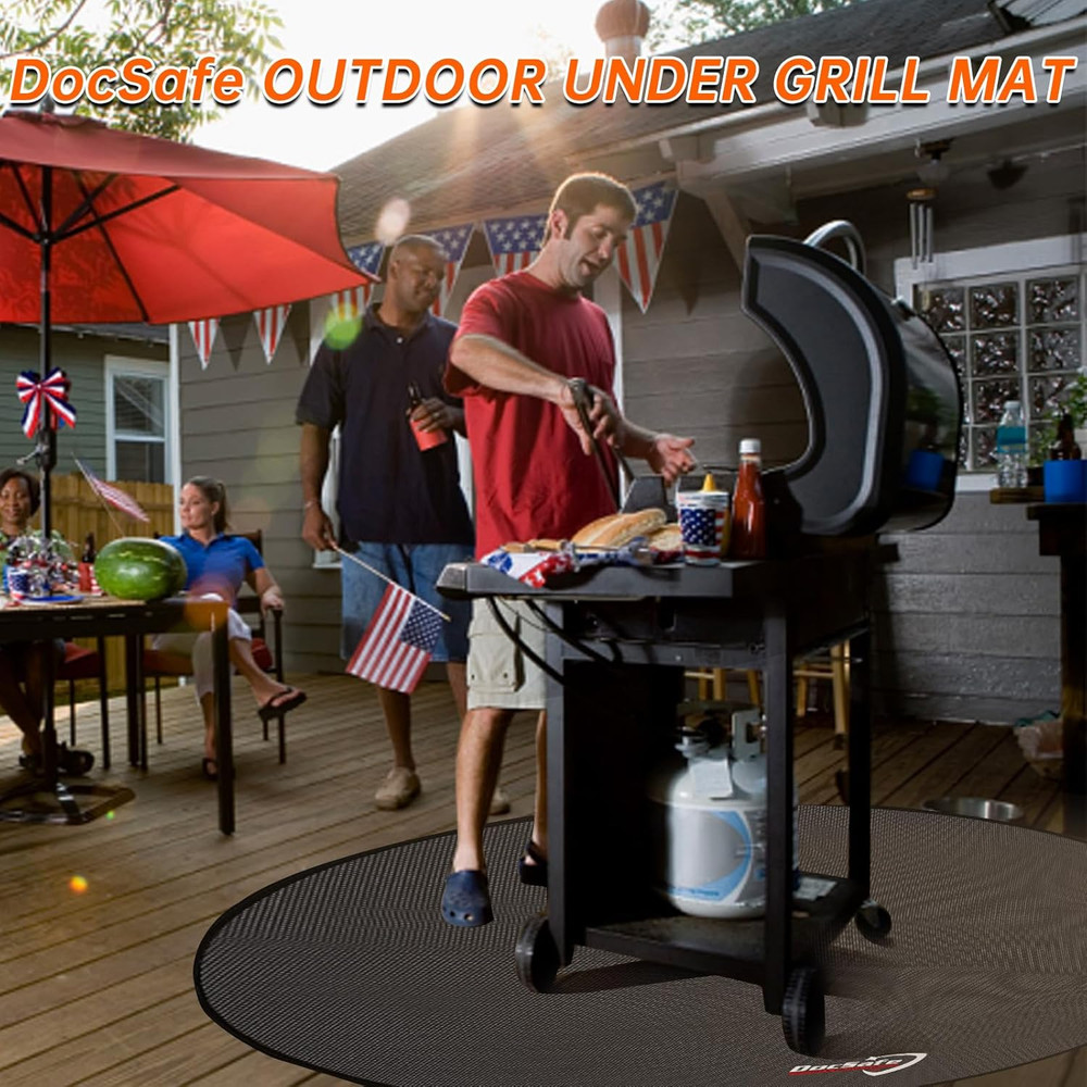 38" round Fire Pit Mat for Solo Stove Accessories, 4-Layer Fireproof under Gr...