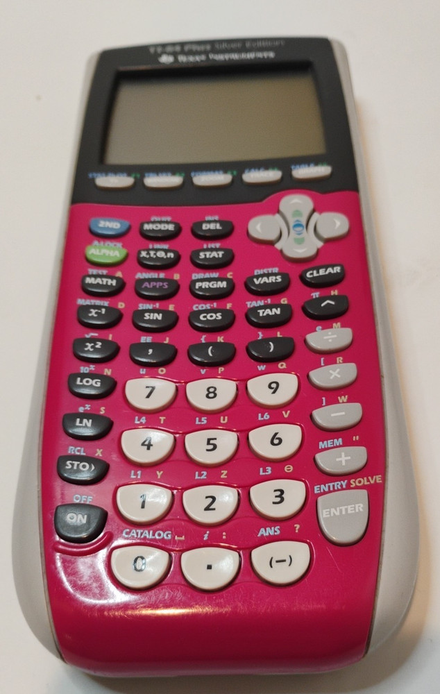Texas Instruments TI-84 Plus Silver Edition Graphing Calculator Red/Blue W/Case