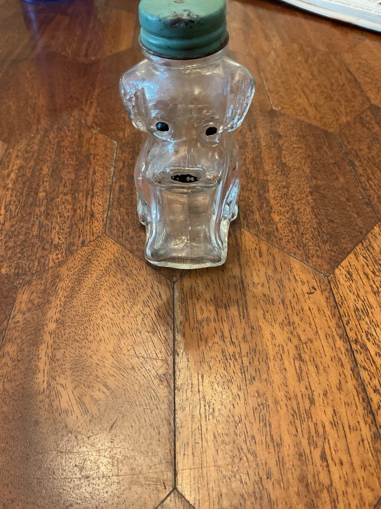 Vintage Dog Glass Candy Container