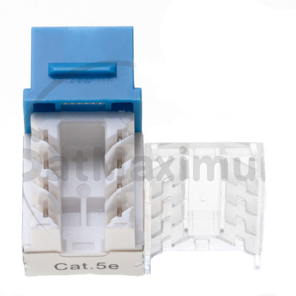 100 pack Cat5e 45° Angled Keystone Jack Network 110 Punchdown 8P8C Cat Blue