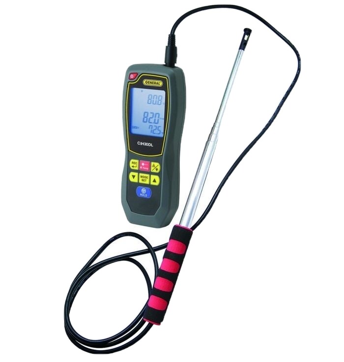 General CIH30DL Data Logging Airflow Volume Hot Wire Anemometer with 30:1...