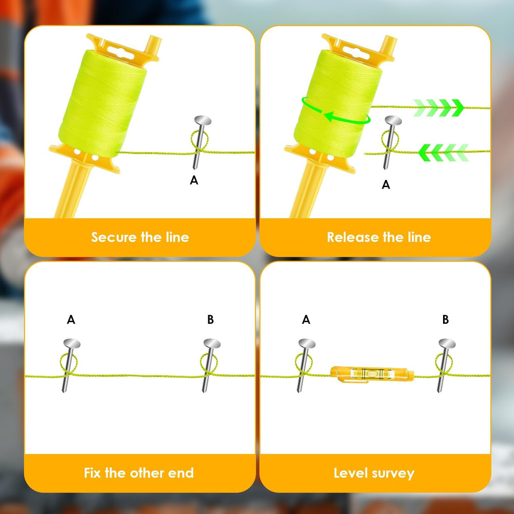 Mason Line String with Handle, #18 500 Feet Braided Nylon Construction String...