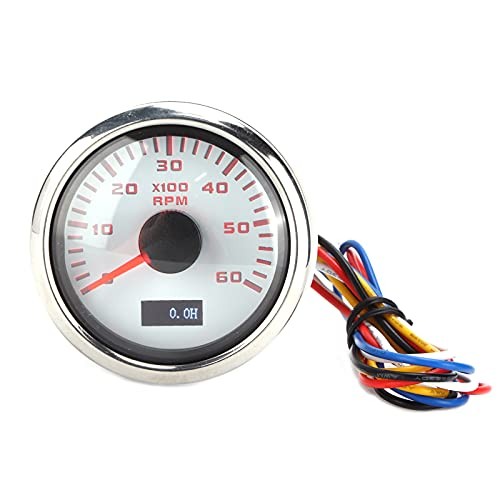 Pointer Tachometer, 52mm 6K Pointer Tachometer Gauge IP67 for 1 8 Cylinder