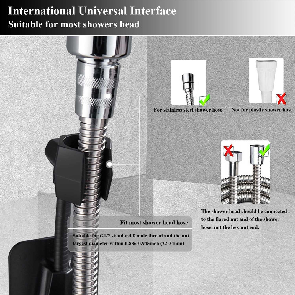 360 Degree Rotatable Adjustable Handheld Shower Wand Holder Wall Mount Bracket