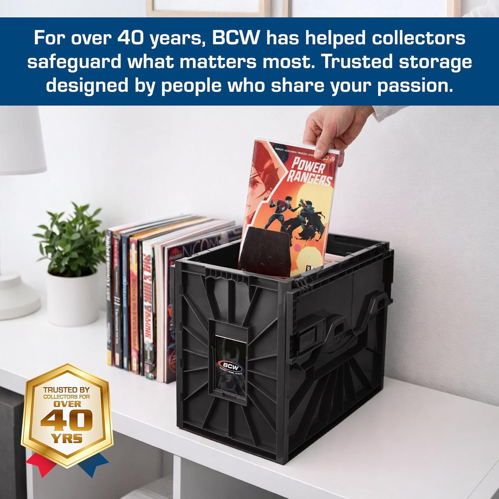 Short Comic Book Bin | Holds 150 Comics | Stackable Plastic Storage | Acid-Free