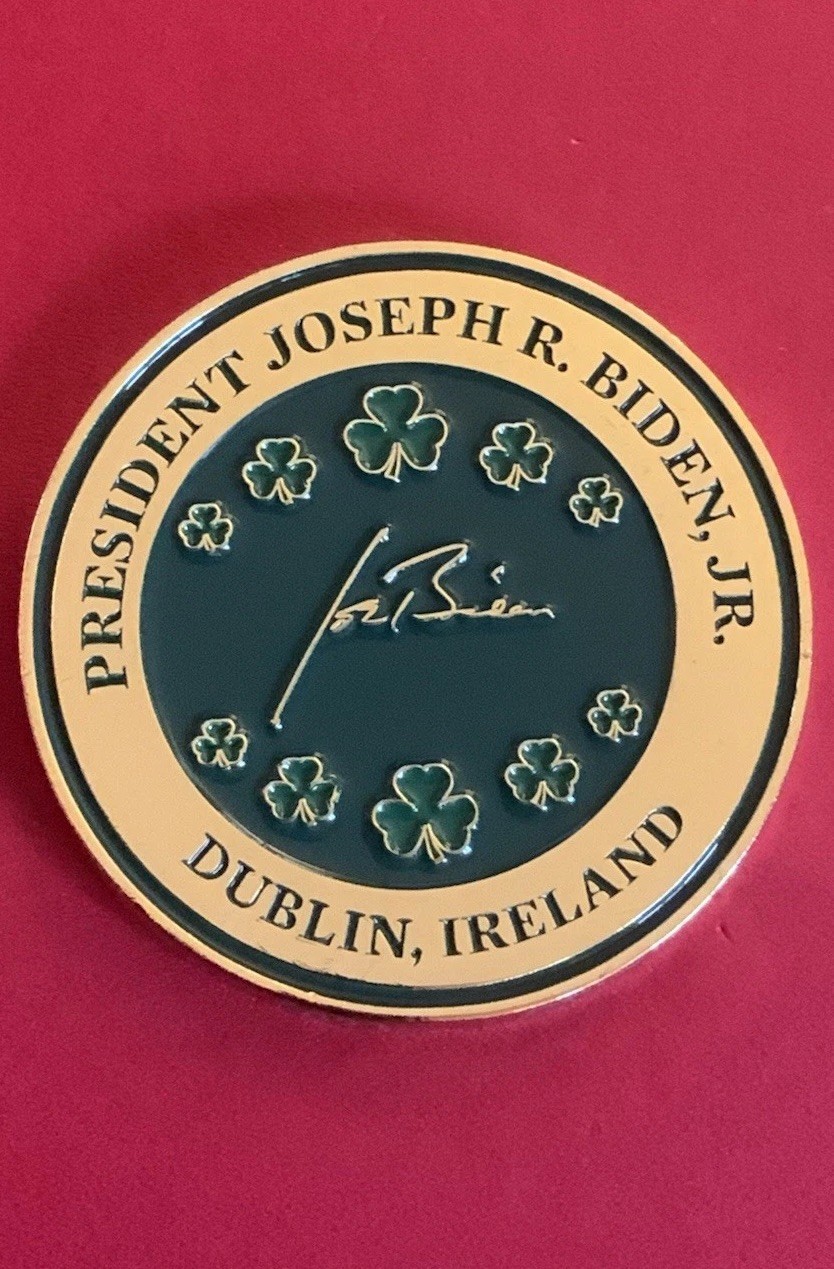 VERY RARE Authentic President Joe Biden Green POTUS Seal Ireland Challenge Coin!