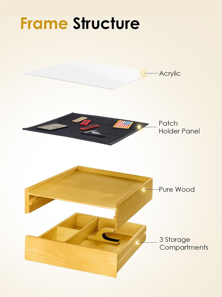 Wall Mounted Hidden Gun Safe - Concealment Shelf with Patches Display Panel Gun