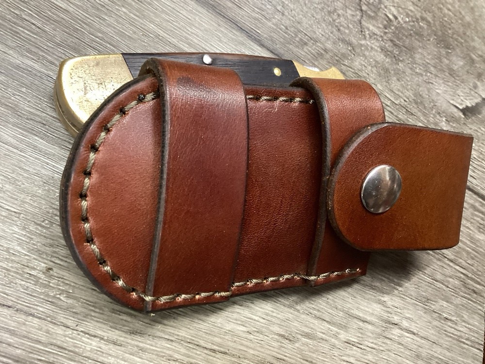 Leather Folding Knife Sheath Horizontal for Buck 112 Size (Sheath Only)