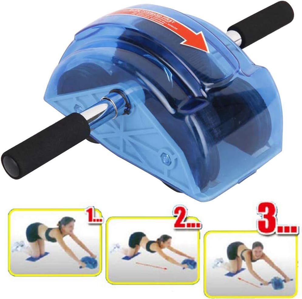 Ab Roller for Abs Workout - Abdominal Exercise Rollers with 4 Wheels, blue