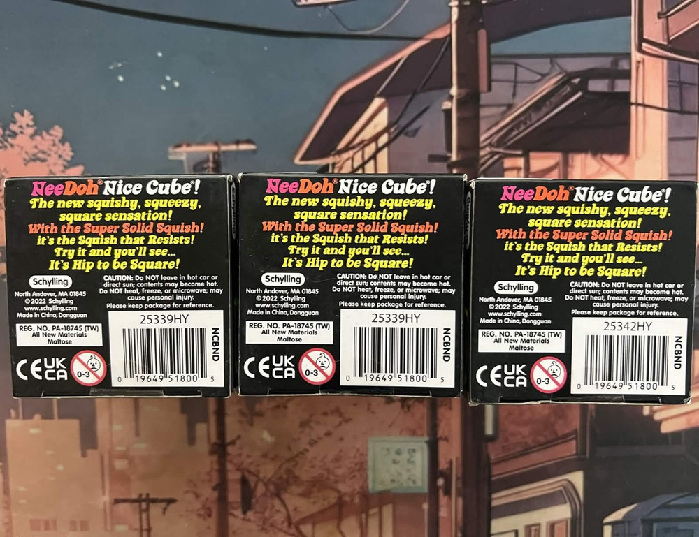 Needoh HOT 🔥 VIRAL TIKTOK NICE CUBE SUPER SOLID SQUISH NEE DOH - COMPLETE SET!