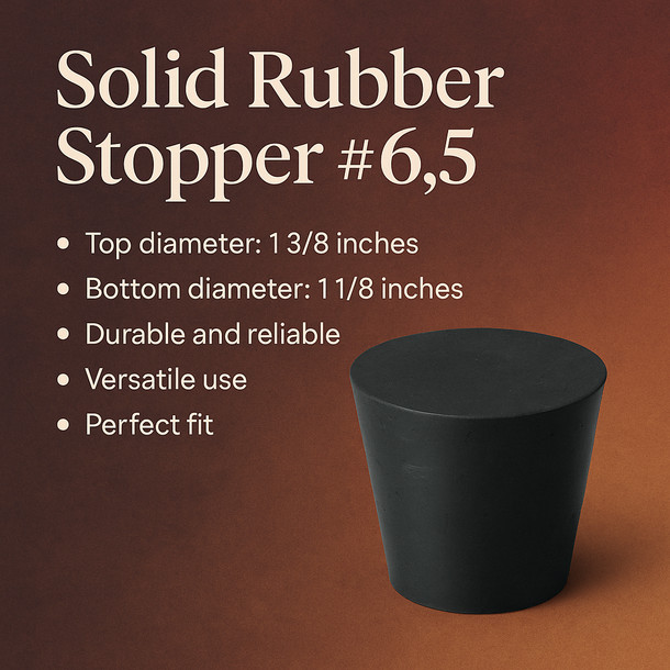 LD Carlson No. 6.5 Solid Rubber Stopper