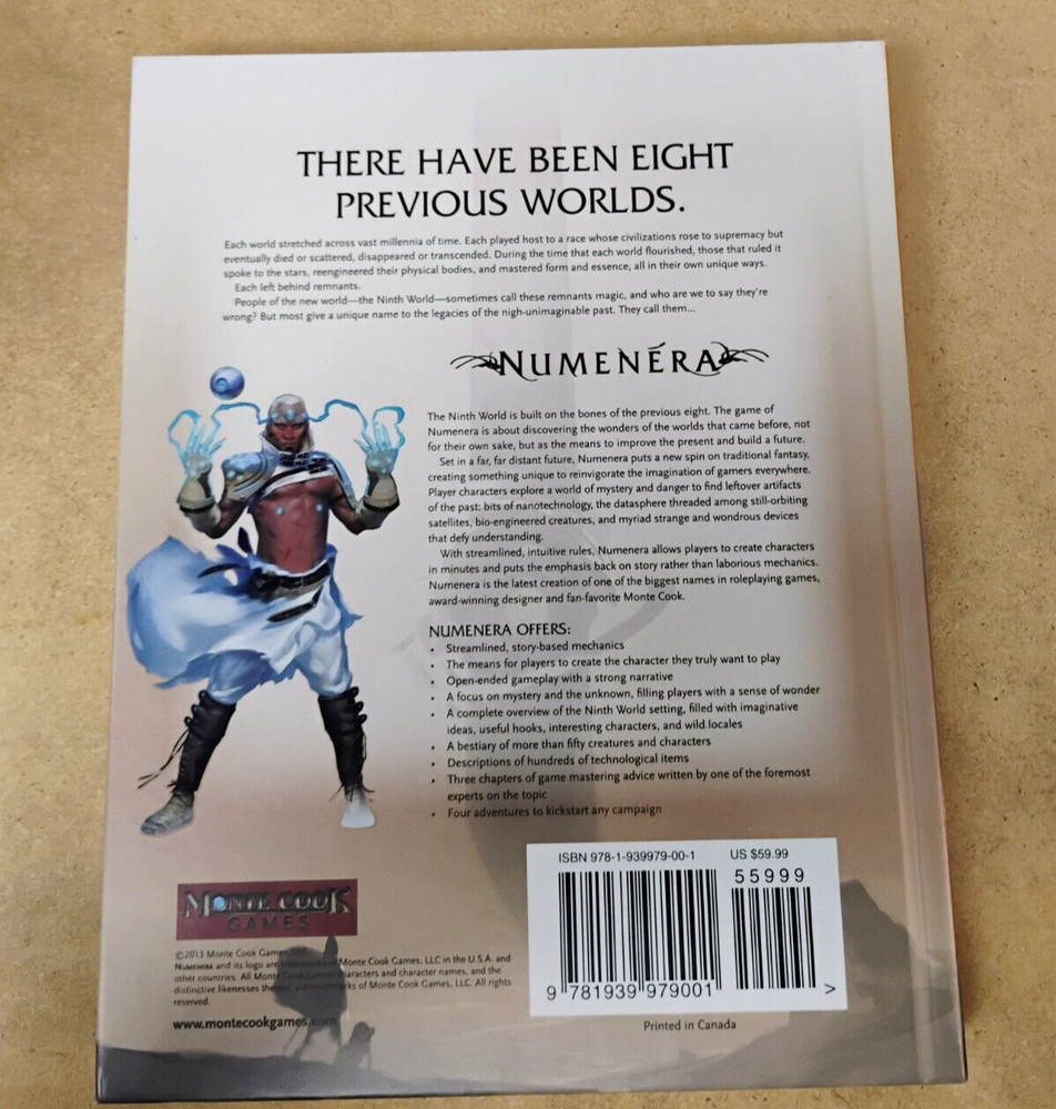 NUMENERA CORE RULEBOOK RPG WITH MAP HARD COVER 2013
