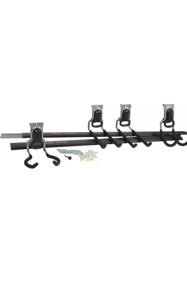 Rubbermaid FastTrack Garage Storage System Tool Hanging Kit, Wall Mount Black