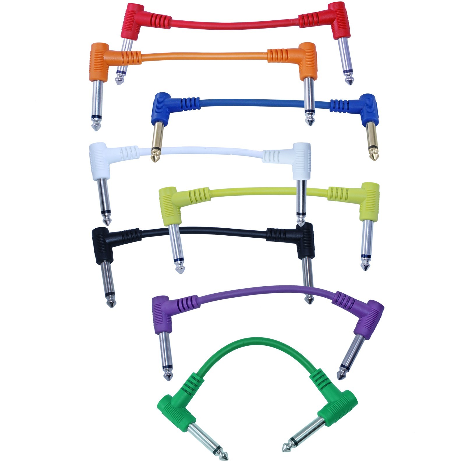 8PACK 6inch right angle 1/4 guitar to effect stomp pedal jumper cable patch cord