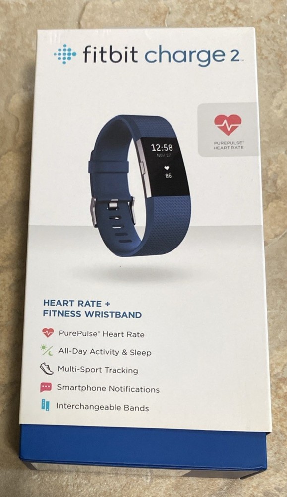 Fitbit Charge 2 Wristband Activity Tracker, Large - Blue