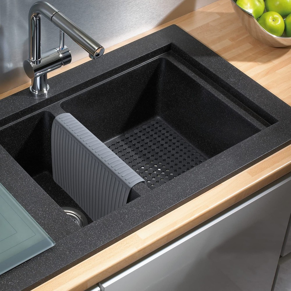 Silicone Sink Mat Divider Grey Kitchen Protector Non Slip Large Size