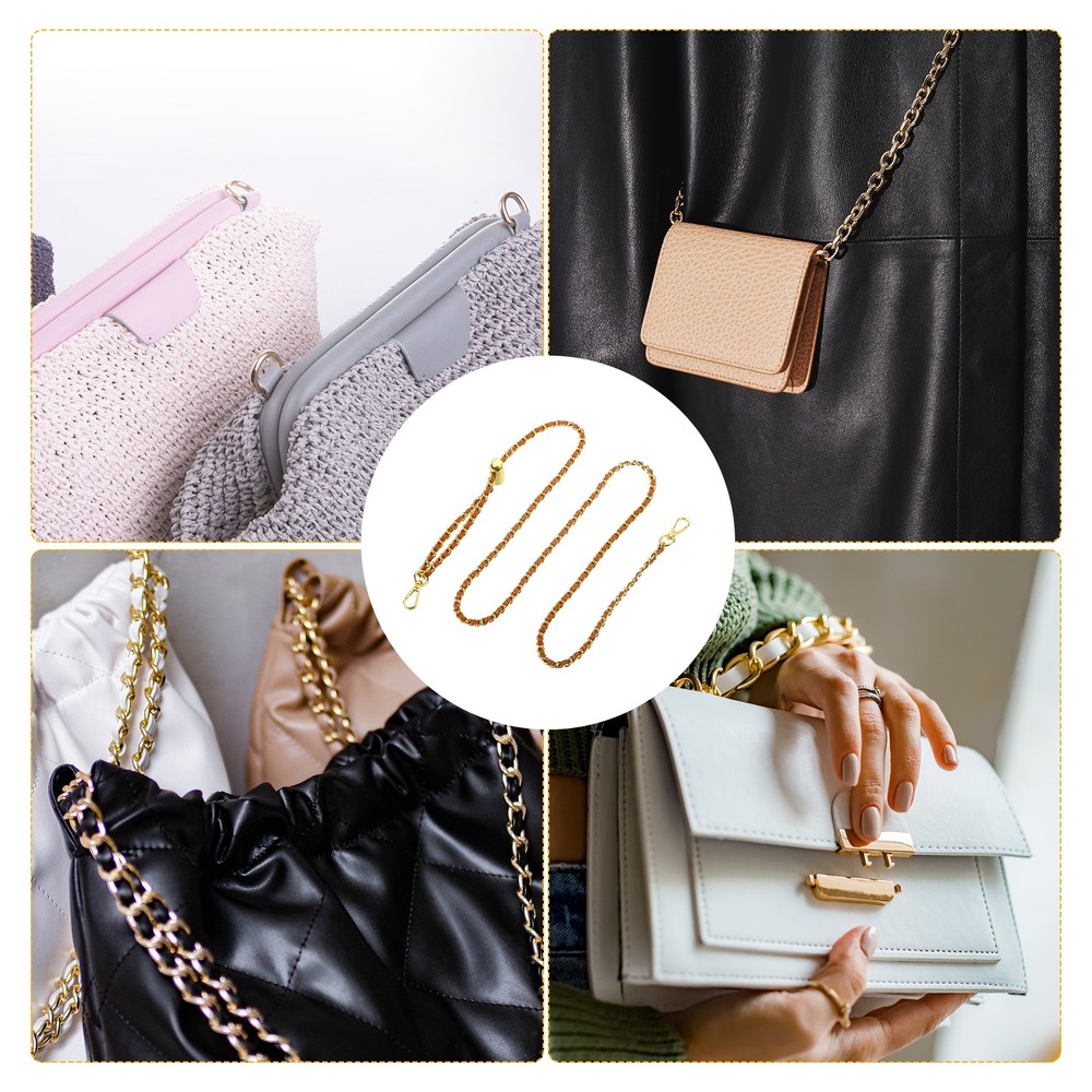 Purse Chain Strap, 55 Inch Adjustable Chains Strap Brown/Gold