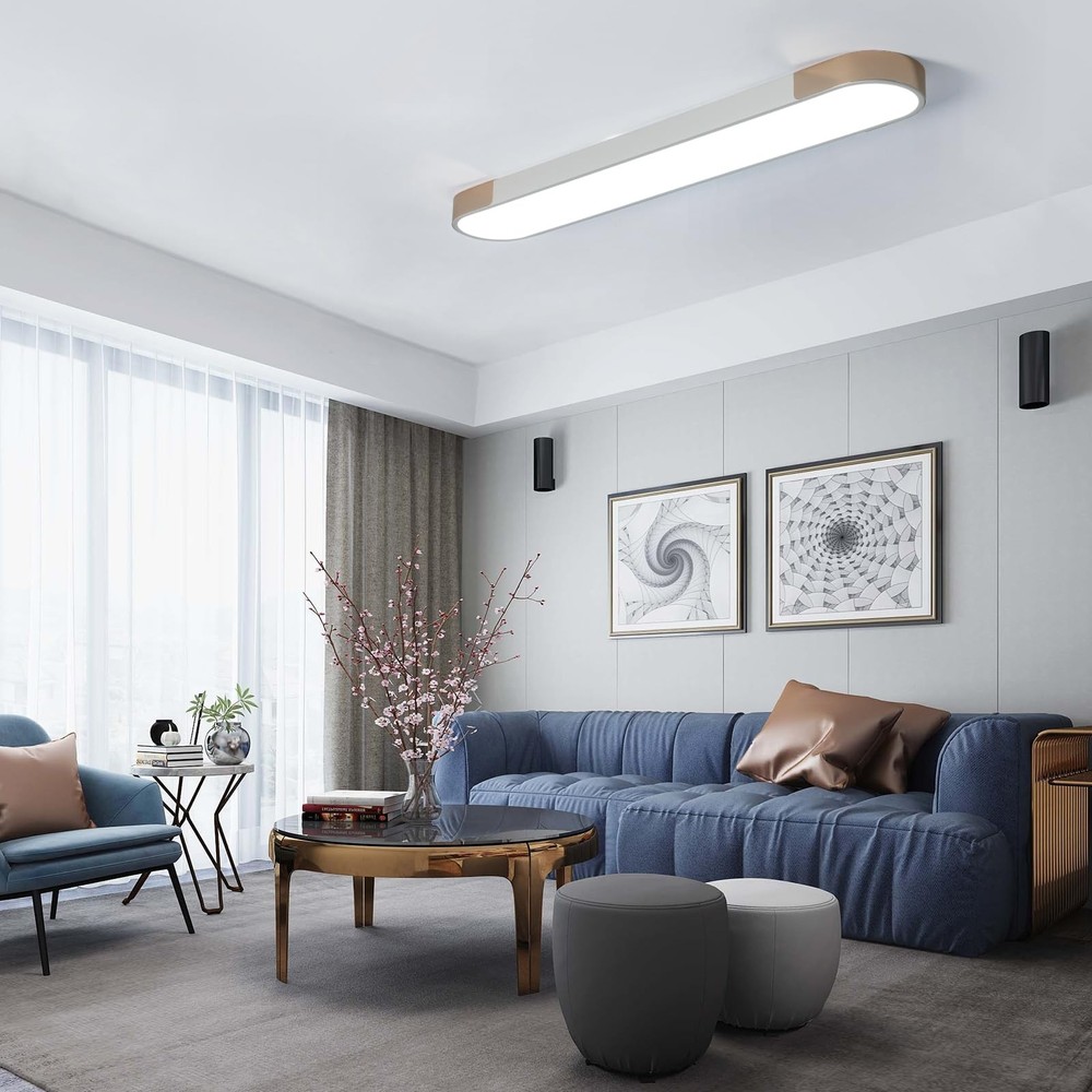 Modern LED Ceiling Light,39.4 Inch Dimmable LED Flush Mount Ceiling Lights,Wh...