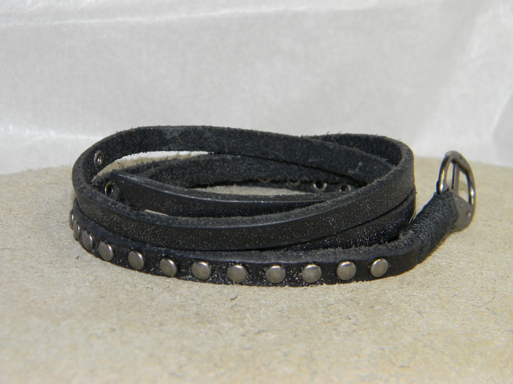 BED STU Black Lether Wrap Bracelet