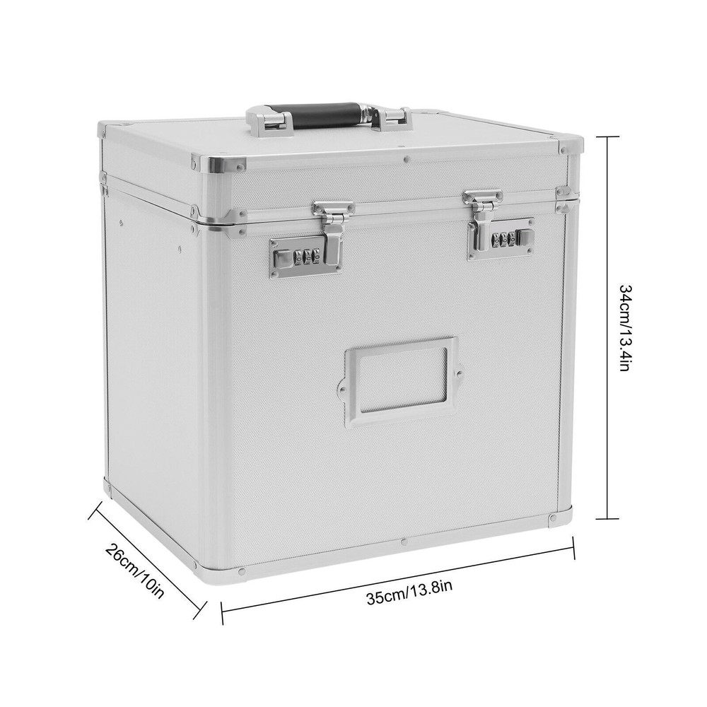 Portable Fireproof Document File Organizer Box Storage Filing Cabinet Safe Box