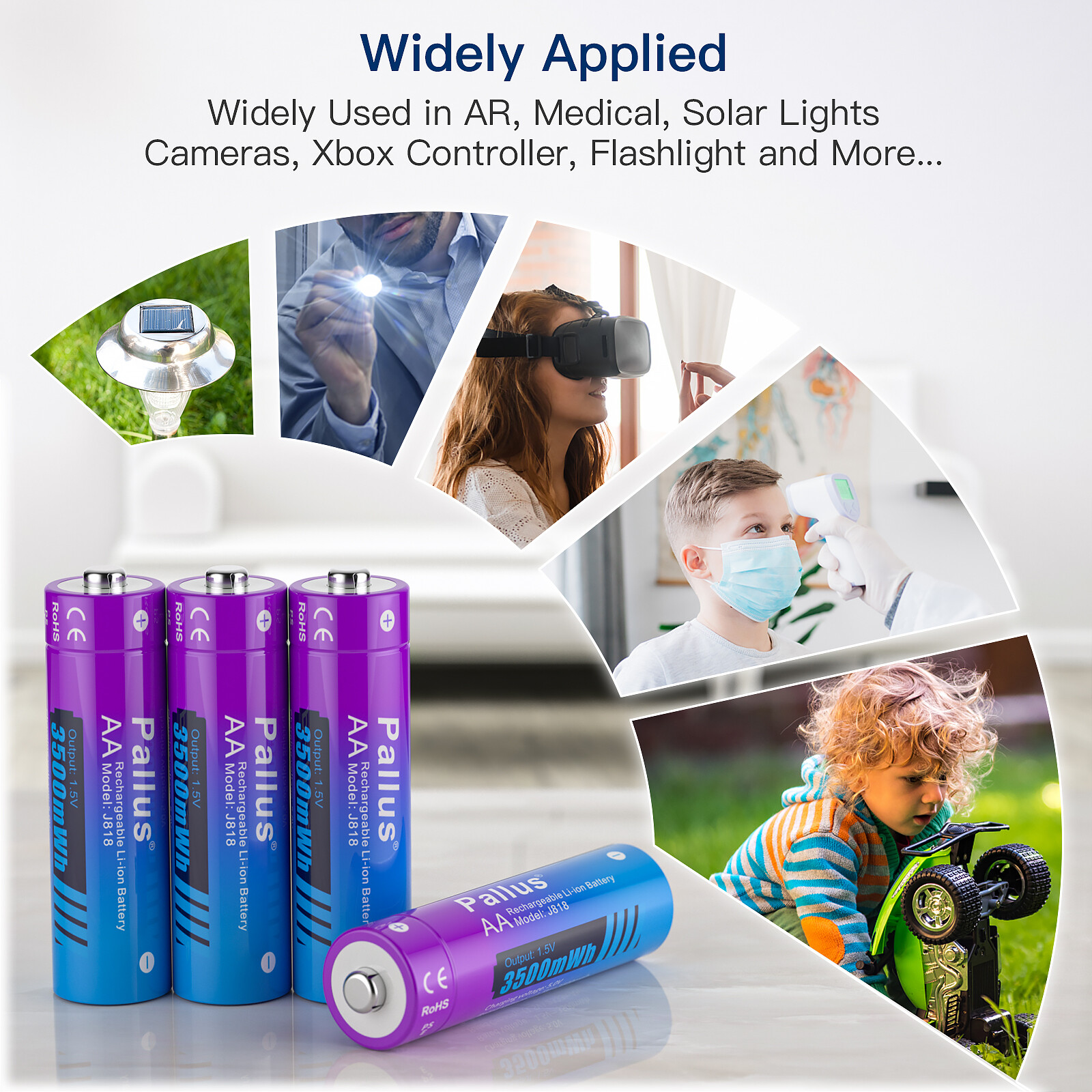 AA Rechargeable Lithium 1.5V Batteries 3500mWh Fast AA Li-ion Charger LOT