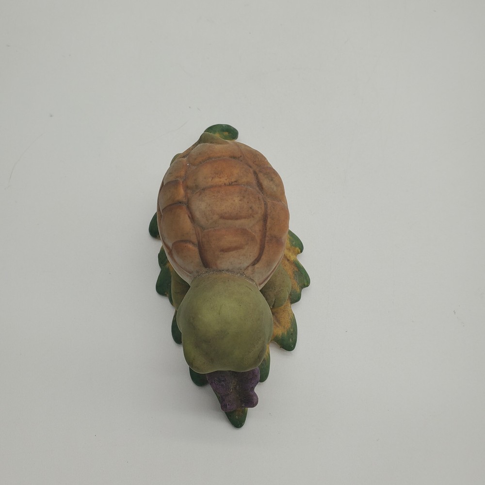 Ceramic Turtle with Butterfly on Leaf Figurine