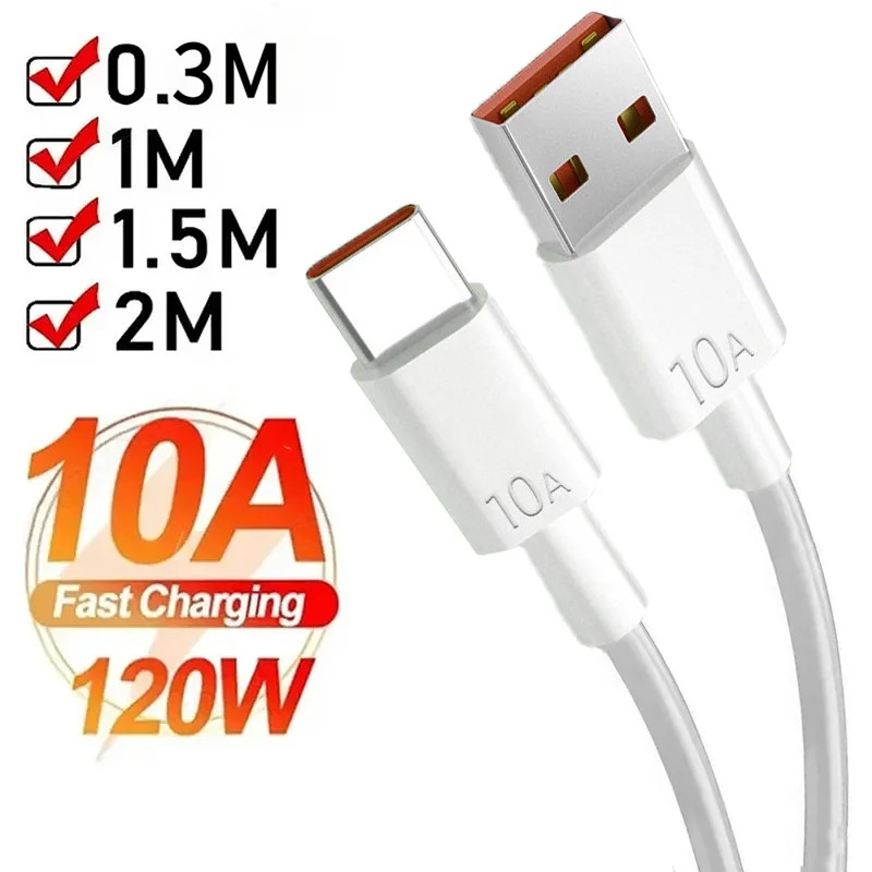 Type C to USB-A White Charging Cord Quick Fast Charging & Data Cable for Android