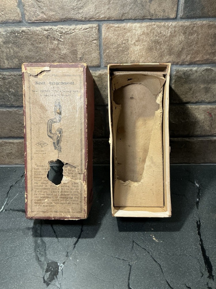 Kent Attachment Box for Edison Disc Phonograph | Vintage Original Empty Box Only