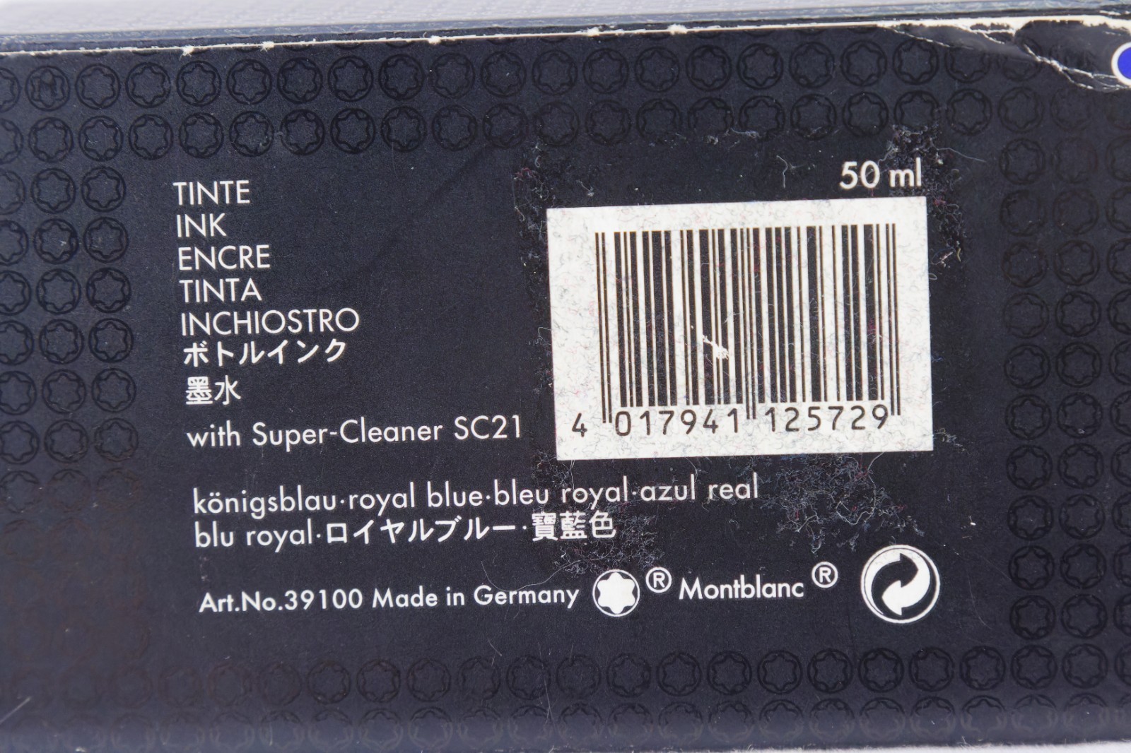 Mont Blanc Fountain Pen Ink, Royal Blue, Vintage, 50ml, ~85% Full