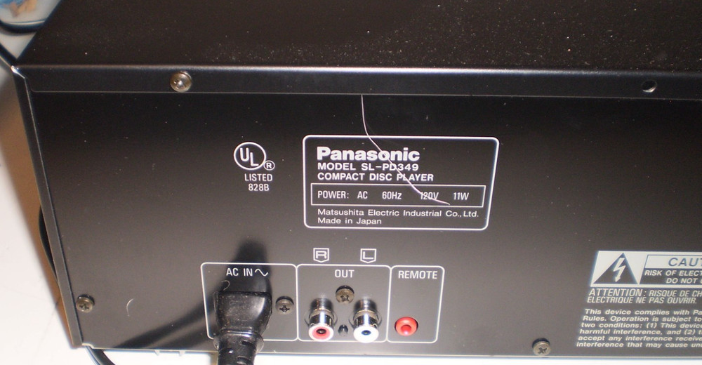 Panasonic Compact 5 Disc CD Changer SL-PD349 No Remote