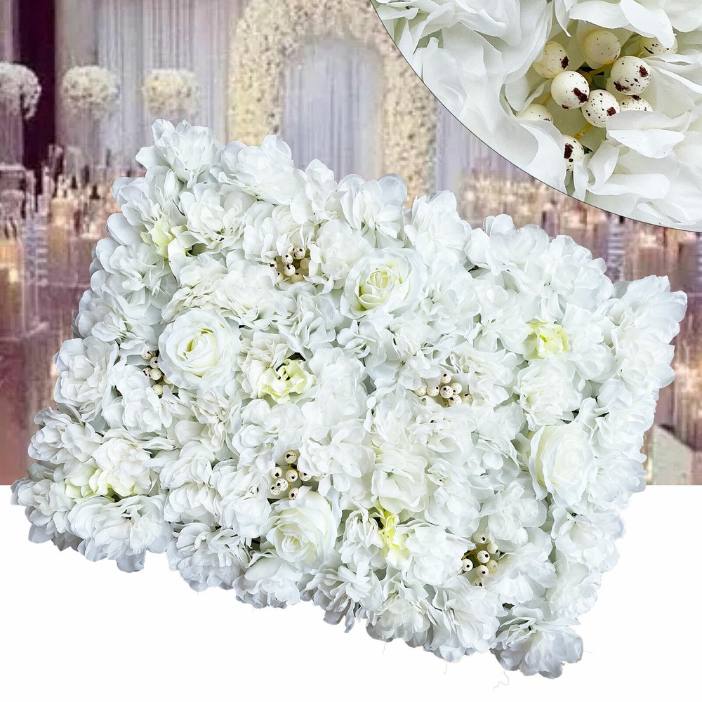 12PC Artificial Flower Wall Panel Wedding Backdrop Event Party Flower Wall Panel
