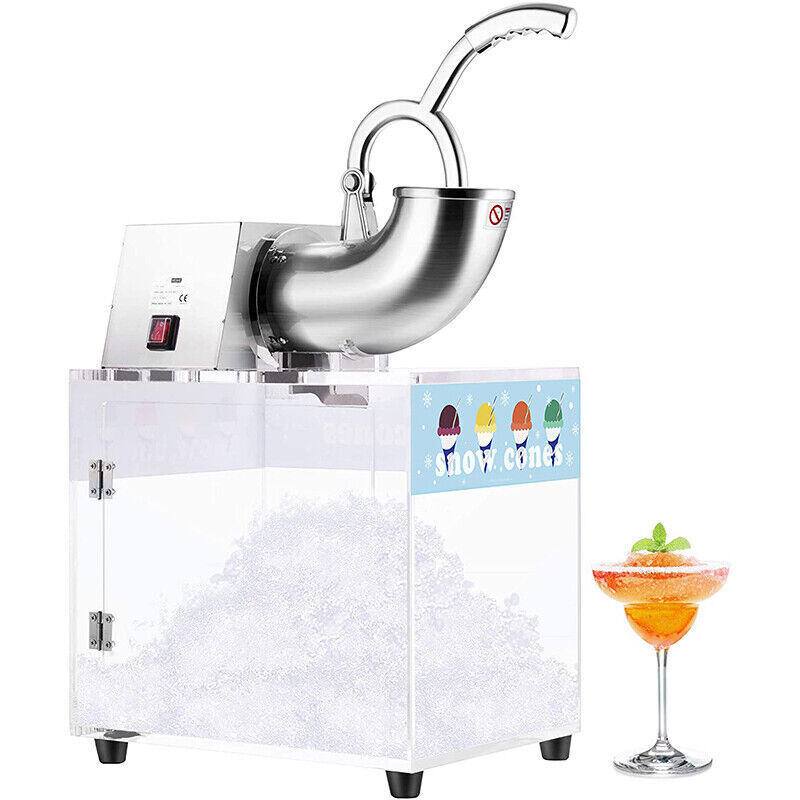 Electric Snow Cone Machine 440lbs Commercial Ice Shaver Maker Dual Blades 1/4HP