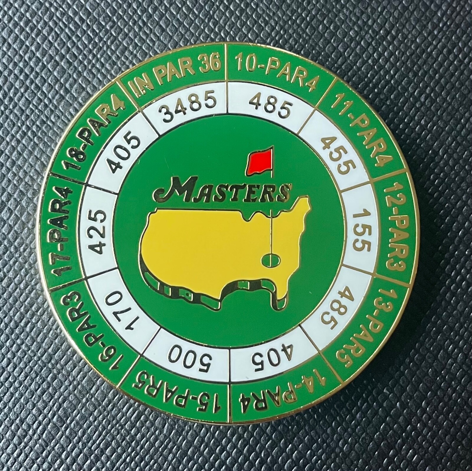 2026 Augusta National Masters Scorecard Golf Ball Marker