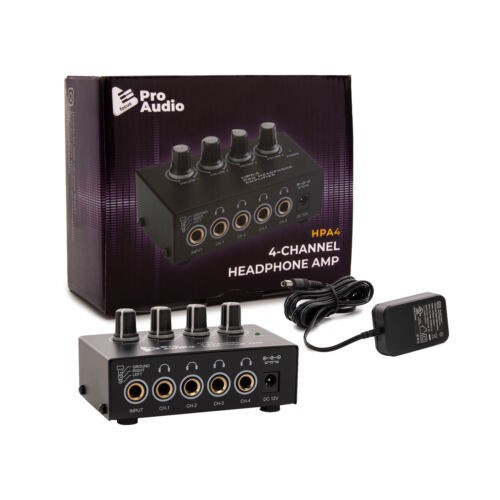FocusProAudio Compact 4 Channel Stereo Headphone Amplifier