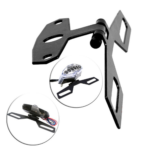 1pcs Motorcycle License Plate Bracket Taillight Fixed Folding Number Plate Frame