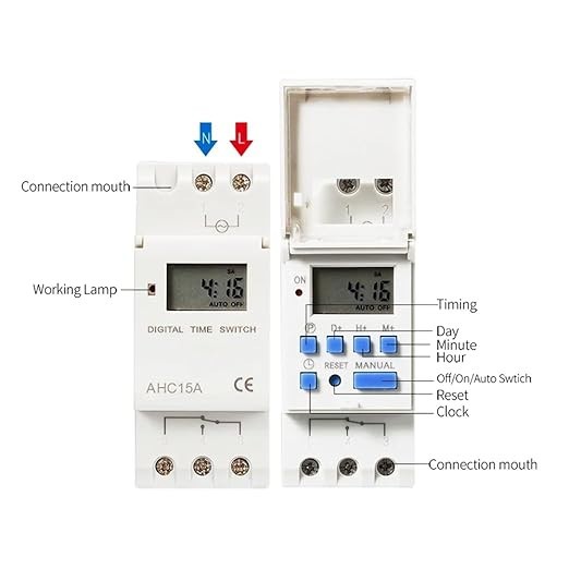 Timer Switch AHC15A AC 110V16A Weekly Programmable Timer Relay Digital LCD Power
