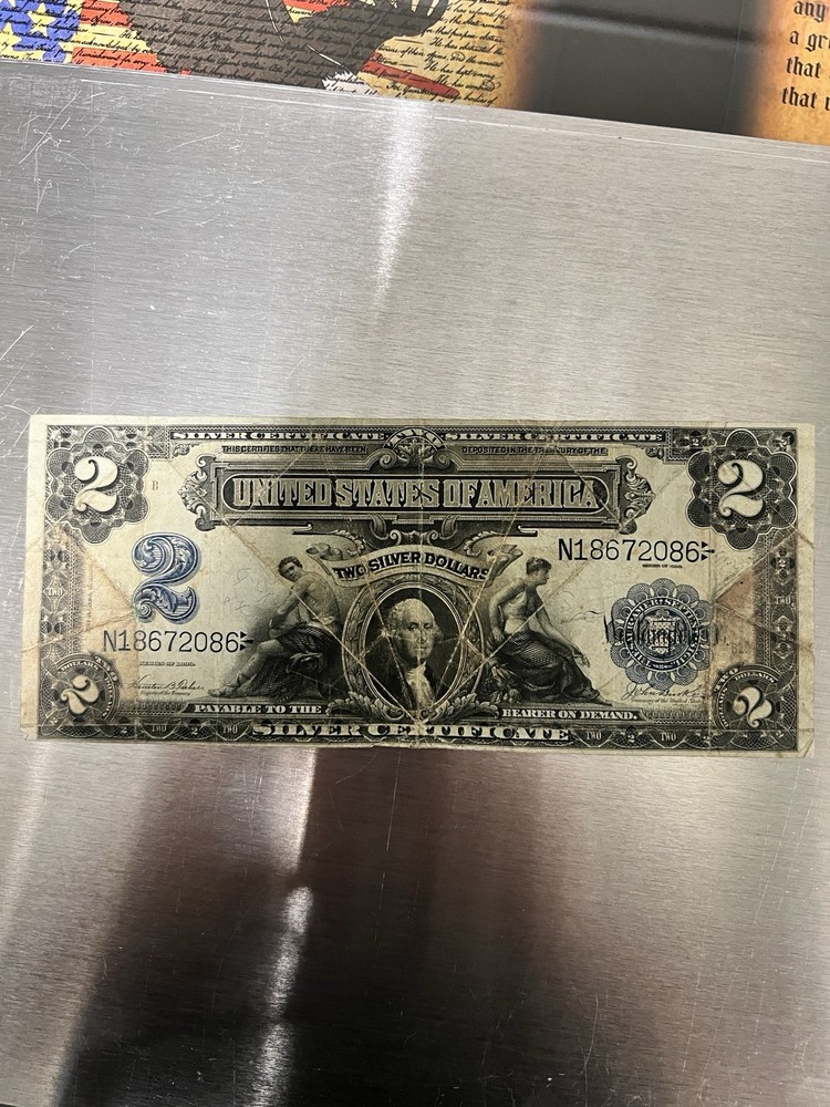 1899 $2 Silver Certificate Mini Porthole Note