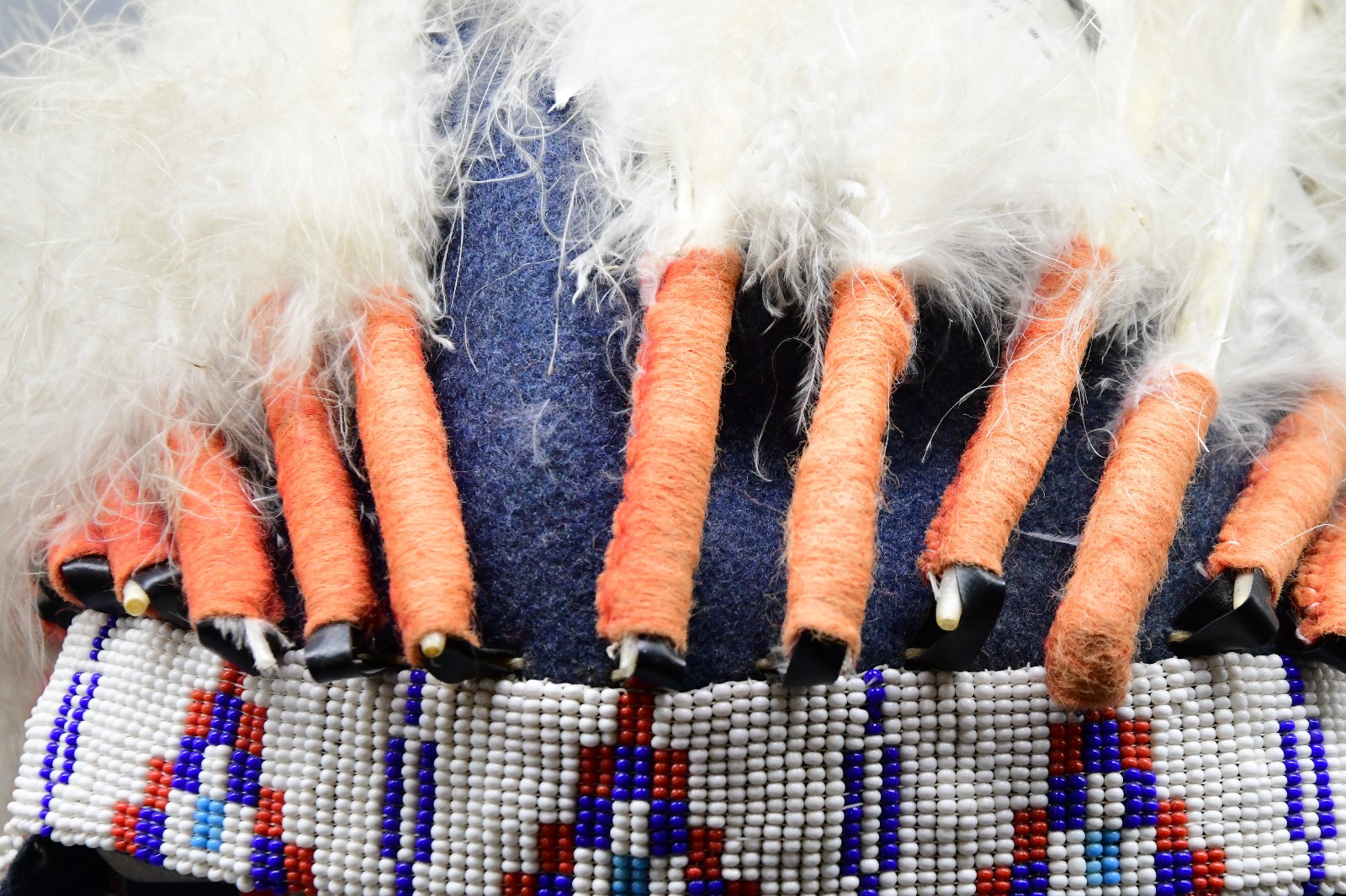 Sioux War Bonnet Beaded Immitation Eagle Feathers 1940s
