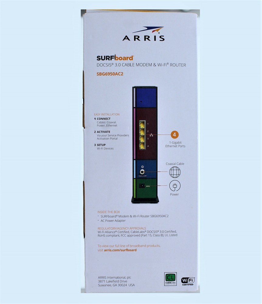 ARRIS SURFboard DOCSIS 3.0 Cable Modem & Wi-Fi Router