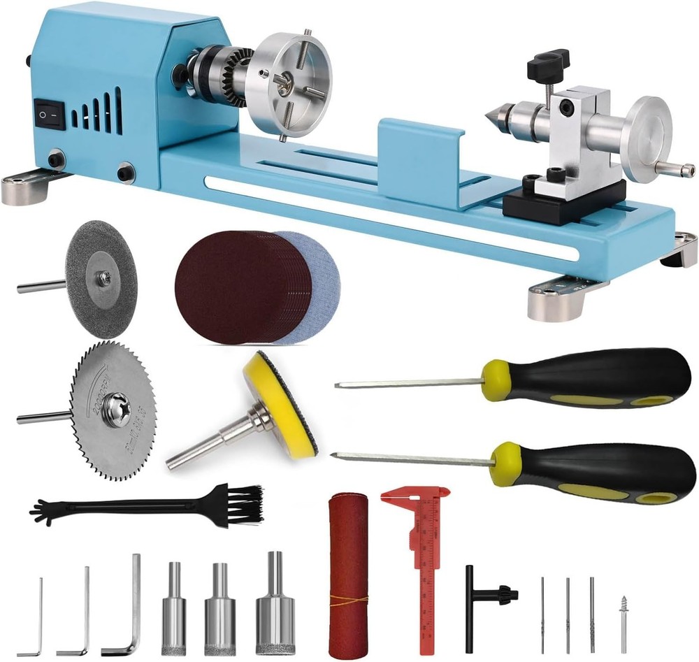 Mini Lathe Machine Multi-Purpose Lathe W/ Professional Tools Torno Para Madera