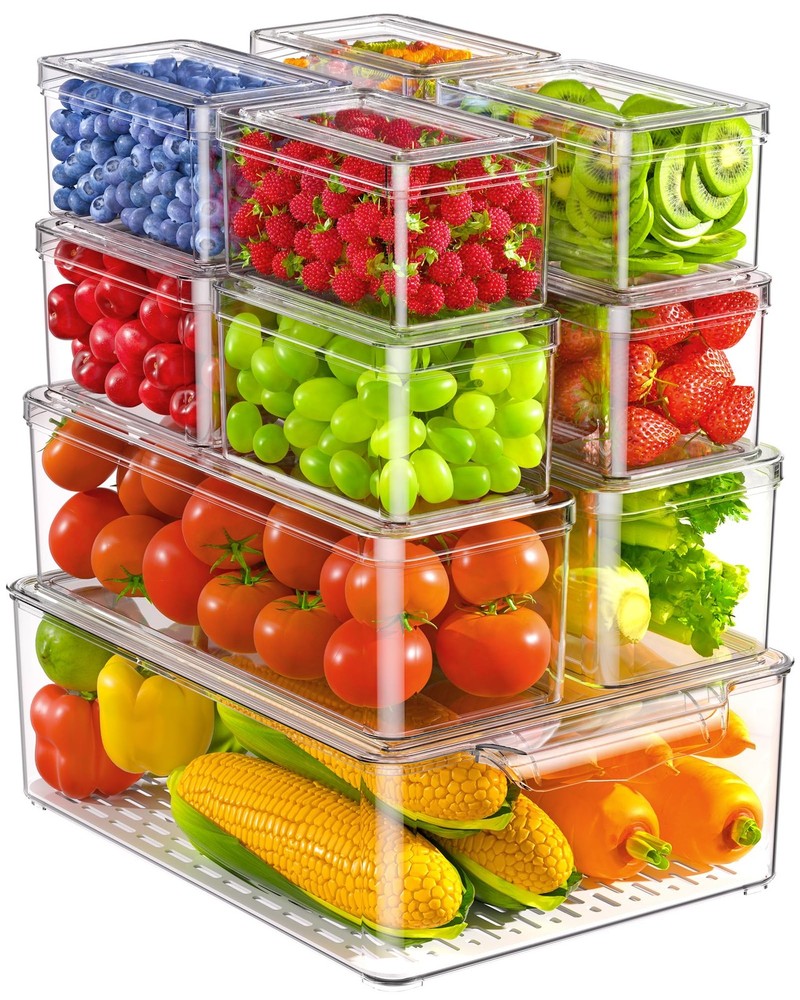 11 Pack Refrigerator Organizers and Storage, Stackable Fridge Organizer Bins,...