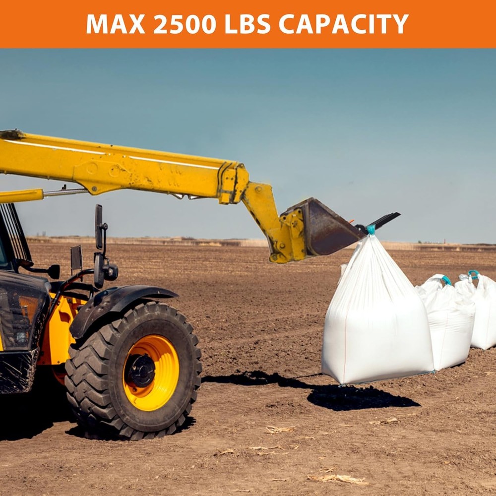 Heavy Duty 42" Pallet Fork, Clamp-On Loader/Tractor Attachment, 2500 Max Load