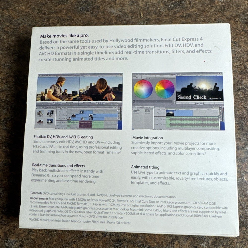 Apple Final Cut Express HD Upgrade Video Editing Software for Mac MB339Z/A