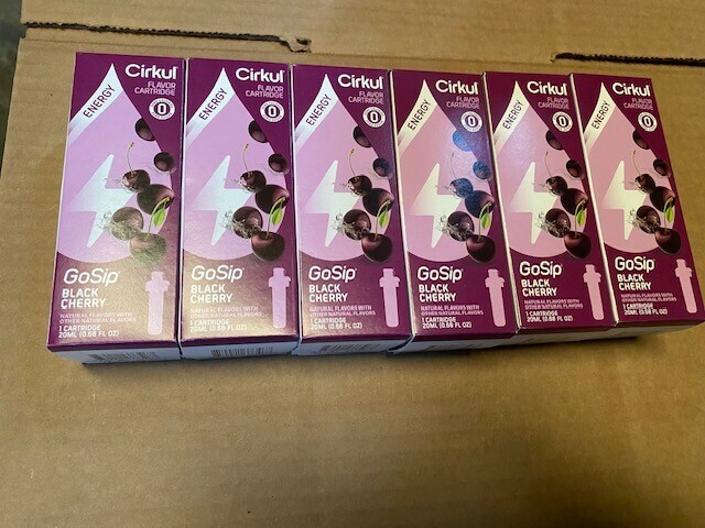 (6 Pack) Blue Raspberry or Black Cherry Cirkul GoSip Flavor Cartridges