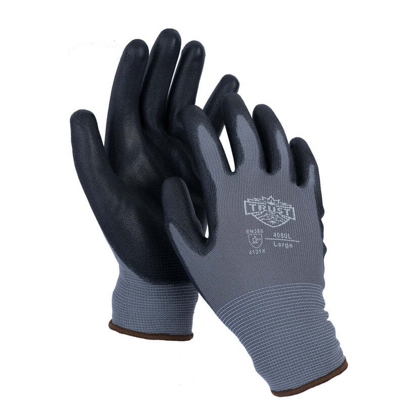 Trust Protection 4080S 13 Gauge Polyester Shell Polyurethane Coated Glove,