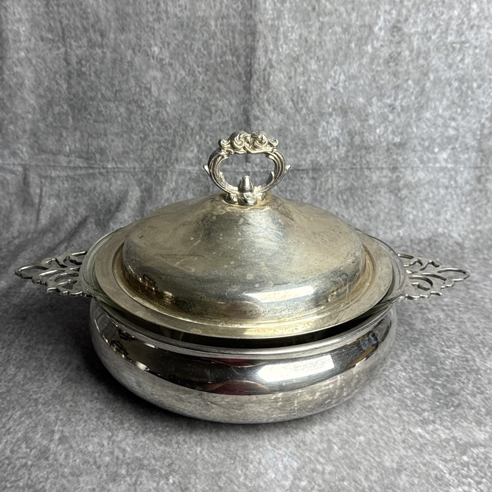 FB Rogers Silver Plate Covered Casserole Serving Dish Bowl with Insert